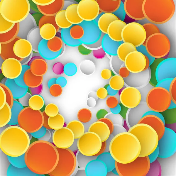 Confetti Birthday Celebration Background Vector Illustration Flat Lay Color Circle — Stock Vector