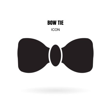 Beyaz arka plan üzerinde izole papyon veya boyun kravat basit vektör simgesi. Papyon sembolü, anahat, logo, resim veya çizim