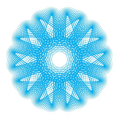 Mavi Guillochlu rozet veya Gökadasında arka plan vektör çizim. Diploma çerçeveleri, güvenlik sertifikası desen veya koruyucu para süsleme