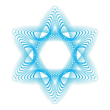 Mavi Guillochlu rozet veya Gökadasında arka plan vektör çizim. Diploma çerçeveleri, güvenlik sertifikası desen veya koruyucu para süsleme