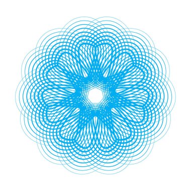 Mavi Guillochlu rozet veya Gökadasında arka plan vektör çizim. Diploma çerçeveleri, güvenlik sertifikası desen veya koruyucu para süsleme