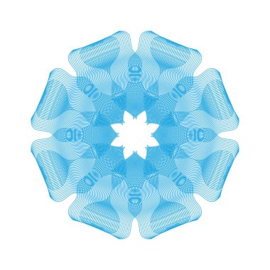 Mavi Guillochlu rozet veya Gökadasında arka plan vektör çizim. Diploma çerçeveleri, güvenlik sertifikası desen veya koruyucu para süsleme