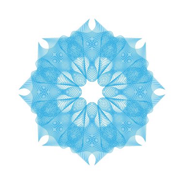 Mavi Guillochlu rozet veya Gökadasında arka plan vektör çizim. Diploma çerçeveleri, güvenlik sertifikası desen veya koruyucu para süsleme