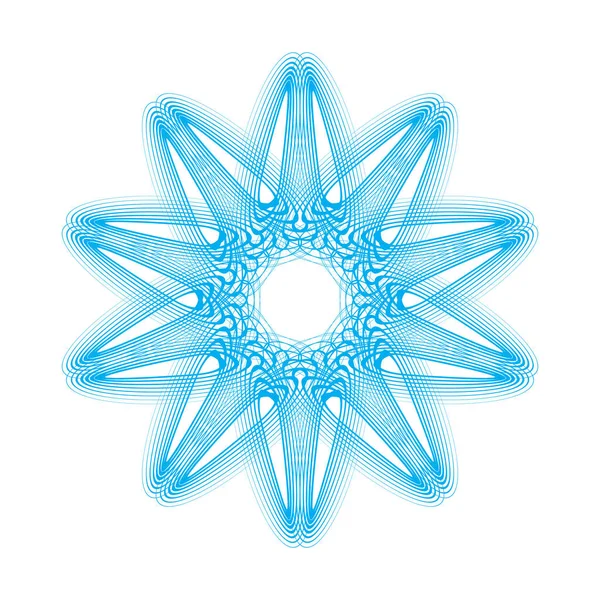Roseta Guilloche Azul Ilustración Del Vector Fondo Del Espirógrafo Marcos — Vector de stock