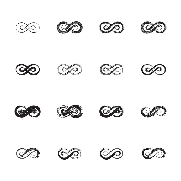 Infinity Obrysu Pędzla Czarny Symbol Wektor Moebius Logo Lub Nieograniczone — Wektor stockowy