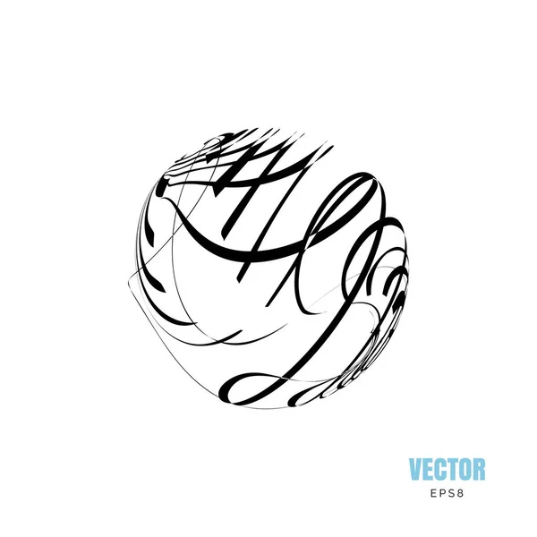 Abstracto Creativo Monocromo Vector Orbe Logotipo Esfera Forma Ilustración Con — Vector de stock