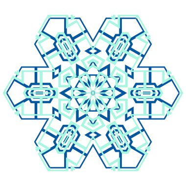 Beyaz arka plan üzerinde izole basit kar tanesi simgesi. Noel Kış tasarım ve yeni yıl dekorasyon için kar pul öğe. Buzdolabı vektör simge veya logosu