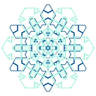 Beyaz arka plan üzerinde izole basit kar tanesi simgesi. Noel Kış tasarım ve yeni yıl dekorasyon için kar pul öğe. Buzdolabı vektör simge veya logosu