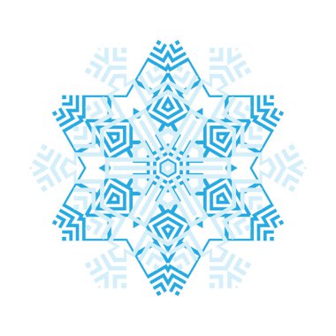 Beyaz arka plan üzerinde izole basit kar tanesi simgesi. Noel Kış tasarım ve yeni yıl dekorasyon için kar pul öğe. Buzdolabı vektör simge veya logosu