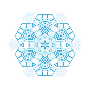 Beyaz arka plan üzerinde izole basit kar tanesi simgesi. Noel Kış tasarım ve yeni yıl dekorasyon için kar pul öğe. Buzdolabı vektör simge veya logosu