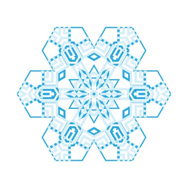 Beyaz arka plan üzerinde izole basit kar tanesi simgesi. Noel Kış tasarım ve yeni yıl dekorasyon için kar pul öğe. Buzdolabı vektör simge veya logosu