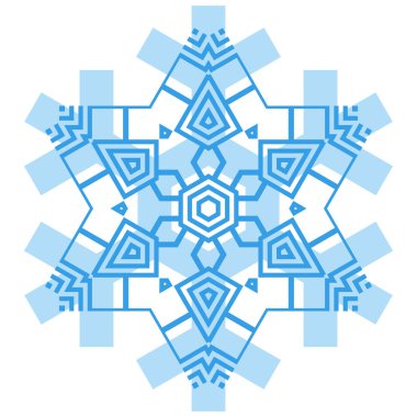 Beyaz arka plan üzerinde izole basit kar tanesi simgesi. Noel Kış tasarım ve yeni yıl dekorasyon için kar pul öğe. Buzdolabı vektör simge veya logosu