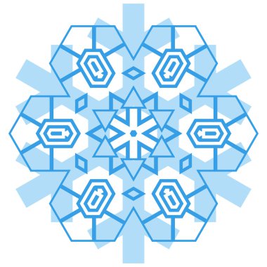 Beyaz arka plan üzerinde izole basit kar tanesi simgesi. Noel Kış tasarım ve yeni yıl dekorasyon için kar pul öğe. Buzdolabı vektör simge veya logosu