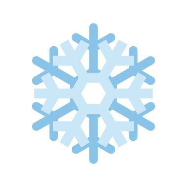 Beyaz arka plan üzerinde izole basit kar tanesi simgesi. Noel Kış tasarım ve yeni yıl dekorasyon için kar pul öğe. Buzdolabı vektör simge veya logosu