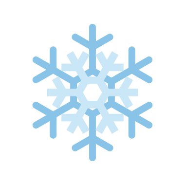 Beyaz arka plan üzerinde izole basit kar tanesi simgesi. Noel Kış tasarım ve yeni yıl dekorasyon için kar pul öğe. Buzdolabı vektör simge veya logosu