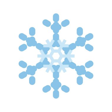 Beyaz arka plan üzerinde izole basit kar tanesi simgesi. Noel Kış tasarım ve yeni yıl dekorasyon için kar pul öğe. Buzdolabı vektör simge veya logosu