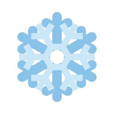Beyaz arka plan üzerinde izole basit kar tanesi simgesi. Noel Kış tasarım ve yeni yıl dekorasyon için kar pul öğe. Buzdolabı vektör simge veya logosu
