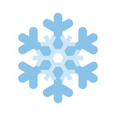Beyaz arka plan üzerinde izole basit kar tanesi simgesi. Noel Kış tasarım ve yeni yıl dekorasyon için kar pul öğe. Buzdolabı vektör simge veya logosu