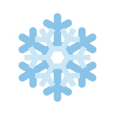 Beyaz arka plan üzerinde izole basit kar tanesi simgesi. Noel Kış tasarım ve yeni yıl dekorasyon için kar pul öğe. Buzdolabı vektör simge veya logosu