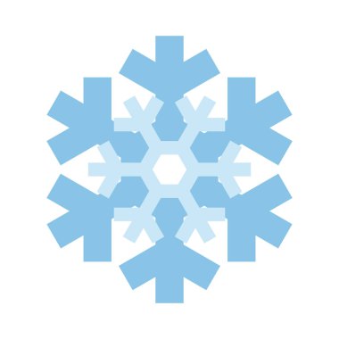 Beyaz arka plan üzerinde izole basit kar tanesi simgesi. Noel Kış tasarım ve yeni yıl dekorasyon için kar pul öğe. Buzdolabı vektör simge veya logosu