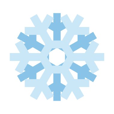 Beyaz arka plan üzerinde izole basit kar tanesi simgesi. Noel Kış tasarım ve yeni yıl dekorasyon için kar pul öğe. Buzdolabı vektör simge veya logosu