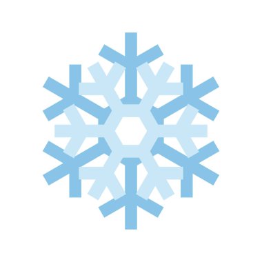 Beyaz arka plan üzerinde izole basit kar tanesi simgesi. Noel Kış tasarım ve yeni yıl dekorasyon için kar pul öğe. Buzdolabı vektör simge veya logosu