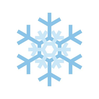 Beyaz arka plan üzerinde izole basit kar tanesi simgesi. Noel Kış tasarım ve yeni yıl dekorasyon için kar pul öğe. Buzdolabı vektör simge veya logosu