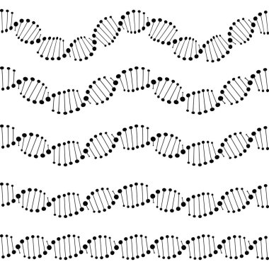 İzole insan dna zinciri veya genom sarmalı. Vektör çizim yapısal dna molekülü kesintisiz çizgiler ve dalgalar