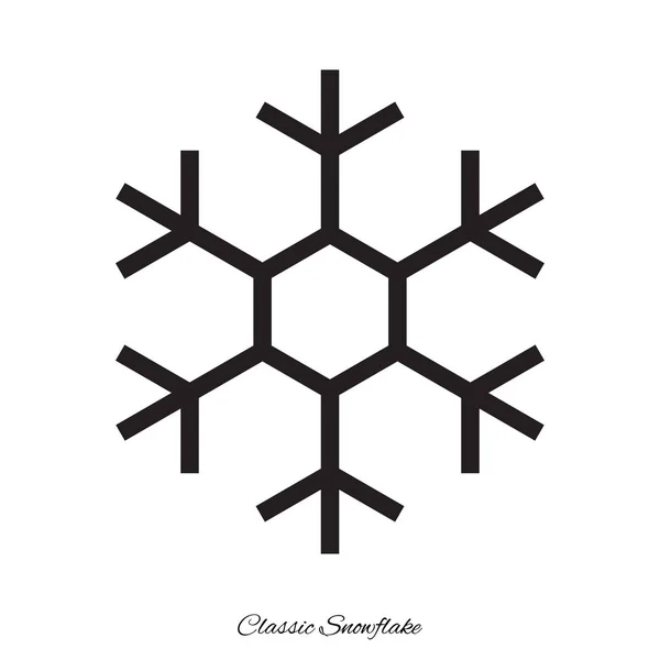 Simple Classic Snowflake Icon Isolated White Background Snow Flake Element — Stock Vector