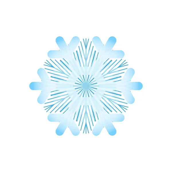 Egyszerű Hópehely Ikon Elszigetelt Fehér Background Flake Elem Karácsonyi Téli — Stock Vector