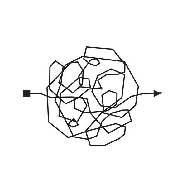 Förvirrad Och Komplicerade Sätt Med Klottrade Sökväg Som Kaos Konceptet — Stock vektor