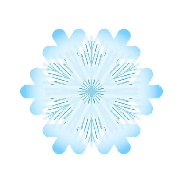 Simple Snowflake Icon Isolated White Background Snow Flake Element Christmas — Stock Vector