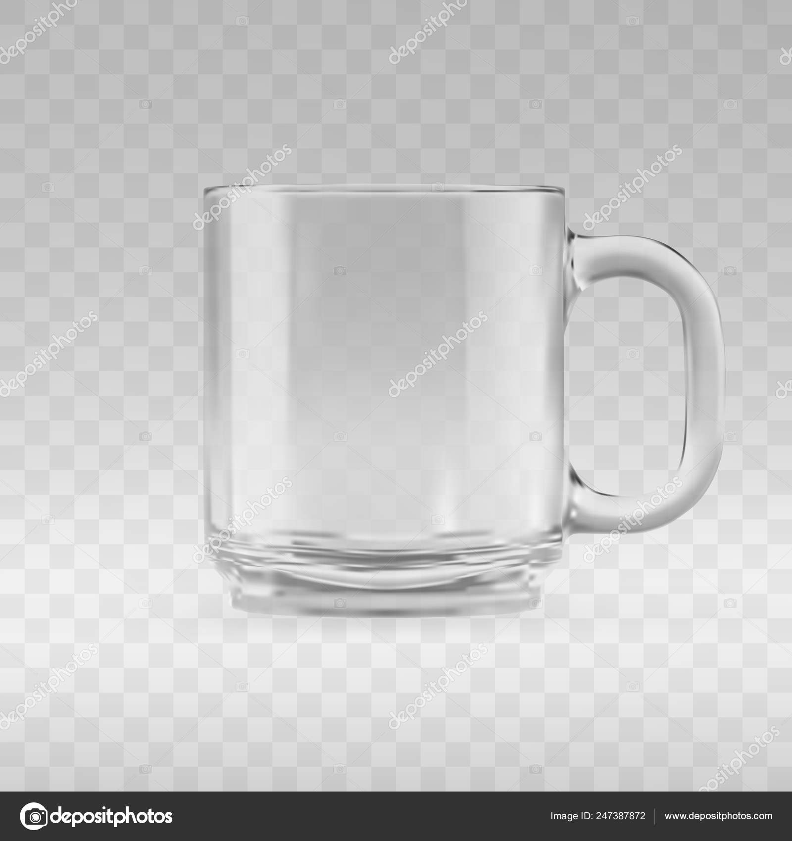 Glass Of Water In A Glass Mug Stock Photo, Picture and Royalty
