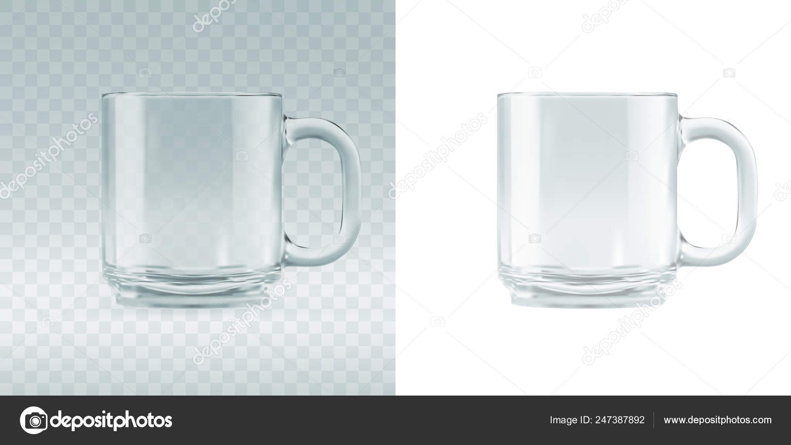 transparent glass mug
