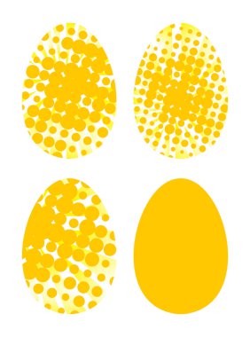 Paskalya yumurta simgeler mutlu Paskalya tebrik kartı tasarımı için ayarlayın. Farklı geometrik desenler ve dokular ile yumurta vektör simgesi toplama