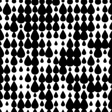 Beyaz arka plan üzerinde sade damla şekillerle soyut geometrik seamless modeli. Yağmur simge vektör sonsuz doku