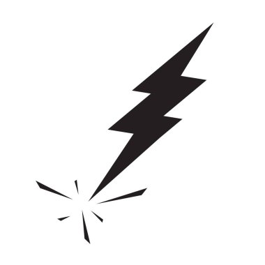 Siyah ışık grev basit vektör simge izole. Pil şarj cihazı piktogram, kavram ya da yıldırım sembolü Bolt yıldırım