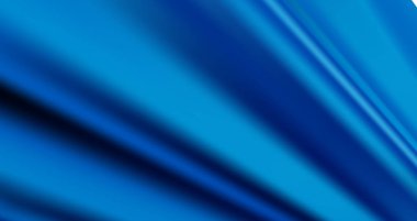 Lüks dalgalı koyu mavi saten arka plan. Vektör ipek kumaş doku veya zarif yumuşak pamuklu desene