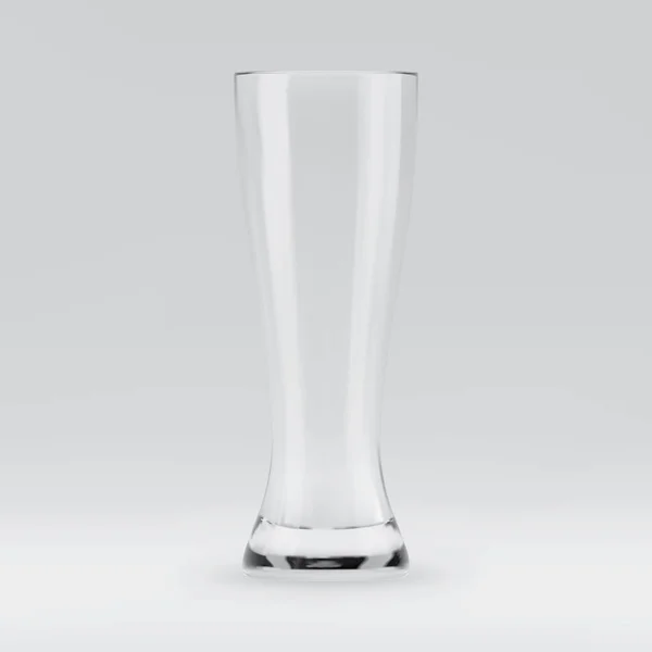 空の透明な バーでアルコール飲料を飲むためのビールのグラスがレンダリングされます 空のガラスの脚付きグラスの現実的なベクトル イラスト — ストックベクタ