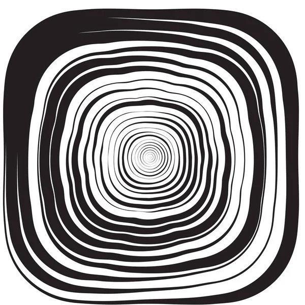 黒と白の同心円状の背景 リップル効果の洗浄と嵐の概念または単純なベクトル図 — ストックベクタ