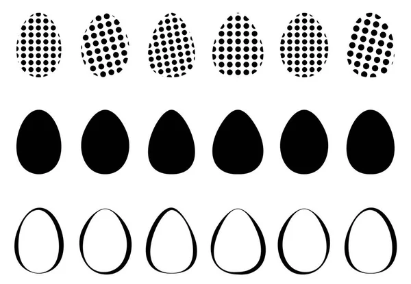 Ostereier Symbole Für Ein Fröhliches Ostergrußkartendesign Sammlung Von Vektorsymbolen Mit — Stockvektor