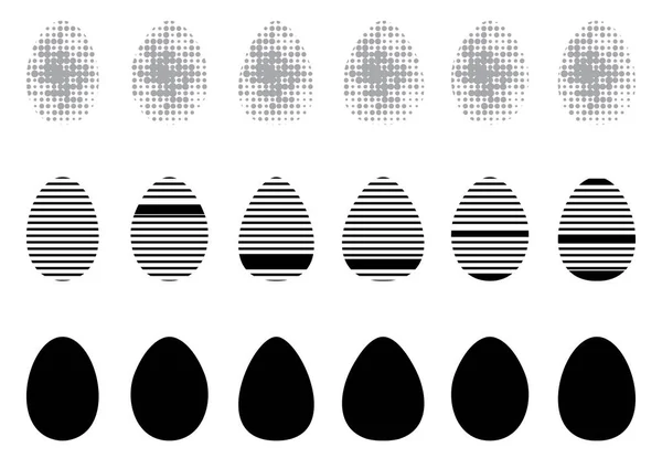 Conjunto Iconos Huevos Pascua Para Feliz Diseño Tarjetas Felicitación Pascua — Vector de stock