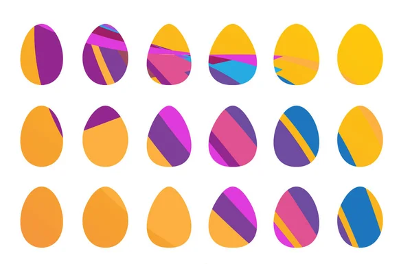 Ostereier Symbole Für Ein Fröhliches Ostergrußkartendesign Sammlung Von Vektorsymbolen Mit — Stockvektor