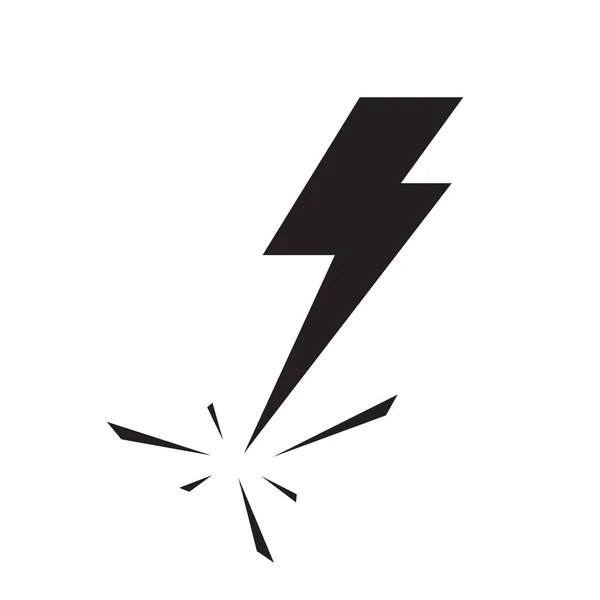 Black Lighting Strike Simple Vector Icon Isolated Battery Charger Pictogram — Stock Vector