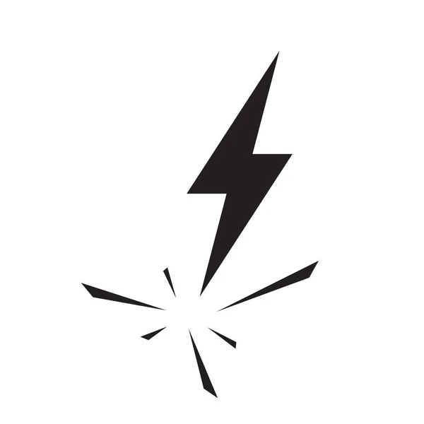 Black Lighting Strike Simple Vector Icon Isolated Battery Charger Pictogram — Stock Vector