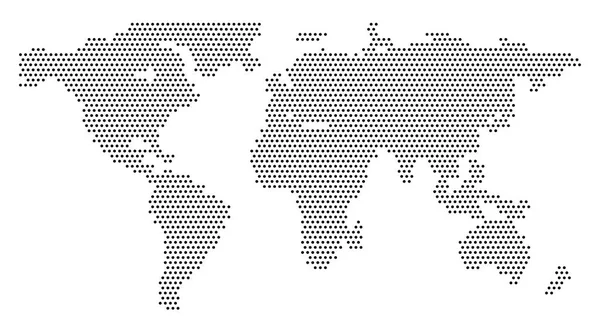 Globale Vektorweltkarte Isoliert Auf Weißem Hintergrund Einfache Weltkartensilhouette Oder Erdatlas — Stockvektor