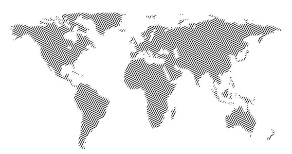 Globális Vektoros Világ Térkép Elszigetelt Fehér Háttér Egyszerű Worldmap Silhouette — Stock Vector
