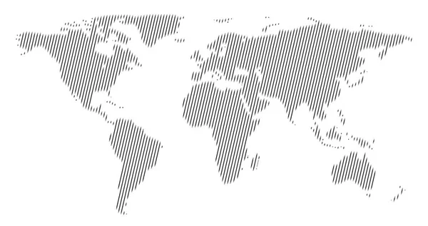 Глобальная Векторная Карта Мира Белом Фоне Простой Силуэт Карты Атлас — стоковый вектор