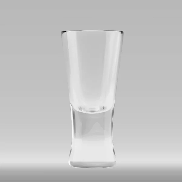 空の透明 バーでアルコールのショットを飲んでのシューティング グラスをレンダリングされます 空のガラス Shotglass 脚付きグラスの現実的なベクトル イラスト — ストックベクタ