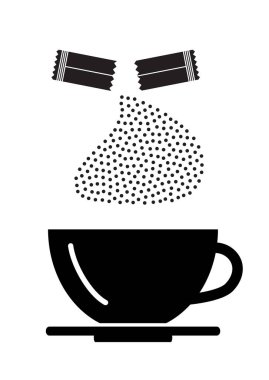 Şeker veya Creamer ile Açık Poşet Simgesi veya Konteyner İşareti